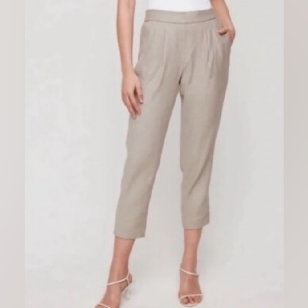 Aritzia Babaton Cohen Linen Blend Cropped Trousers
